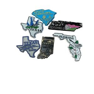 Lot of 5  Refrigerator Magnets from US States (2) Texas, IN, FL, SC, TN